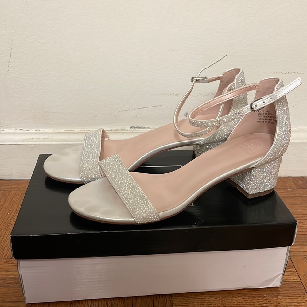 Size 8 and a half beaded bridal shoes from David’s Bridal
